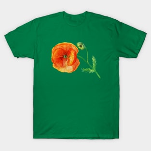 Poppy Flower in Red T-Shirt